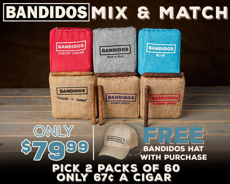 Mix & Match Your Bandidos Packs Of 60 + Get A Free Bandidos Hat!