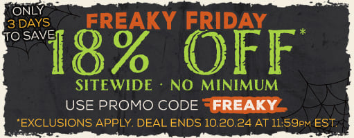 Get These Freaky Friday Savings Of 18% OFF SItewide With NO MINIMUM For A Limited Time!